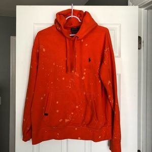 Bleached orange polo hoodie